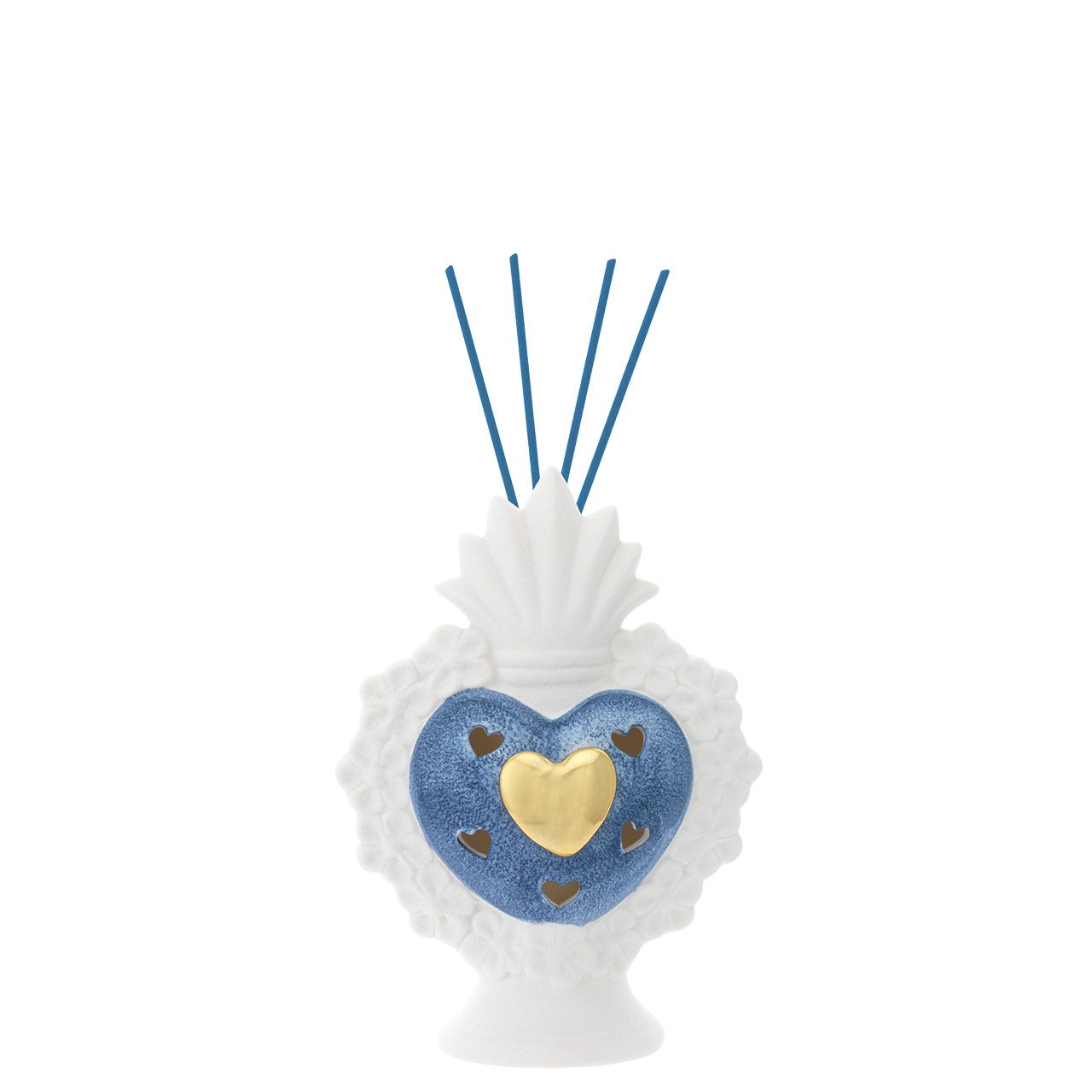 SACRO CUORE DIFFUSORE CON LED BIANCO & BLU H. 19